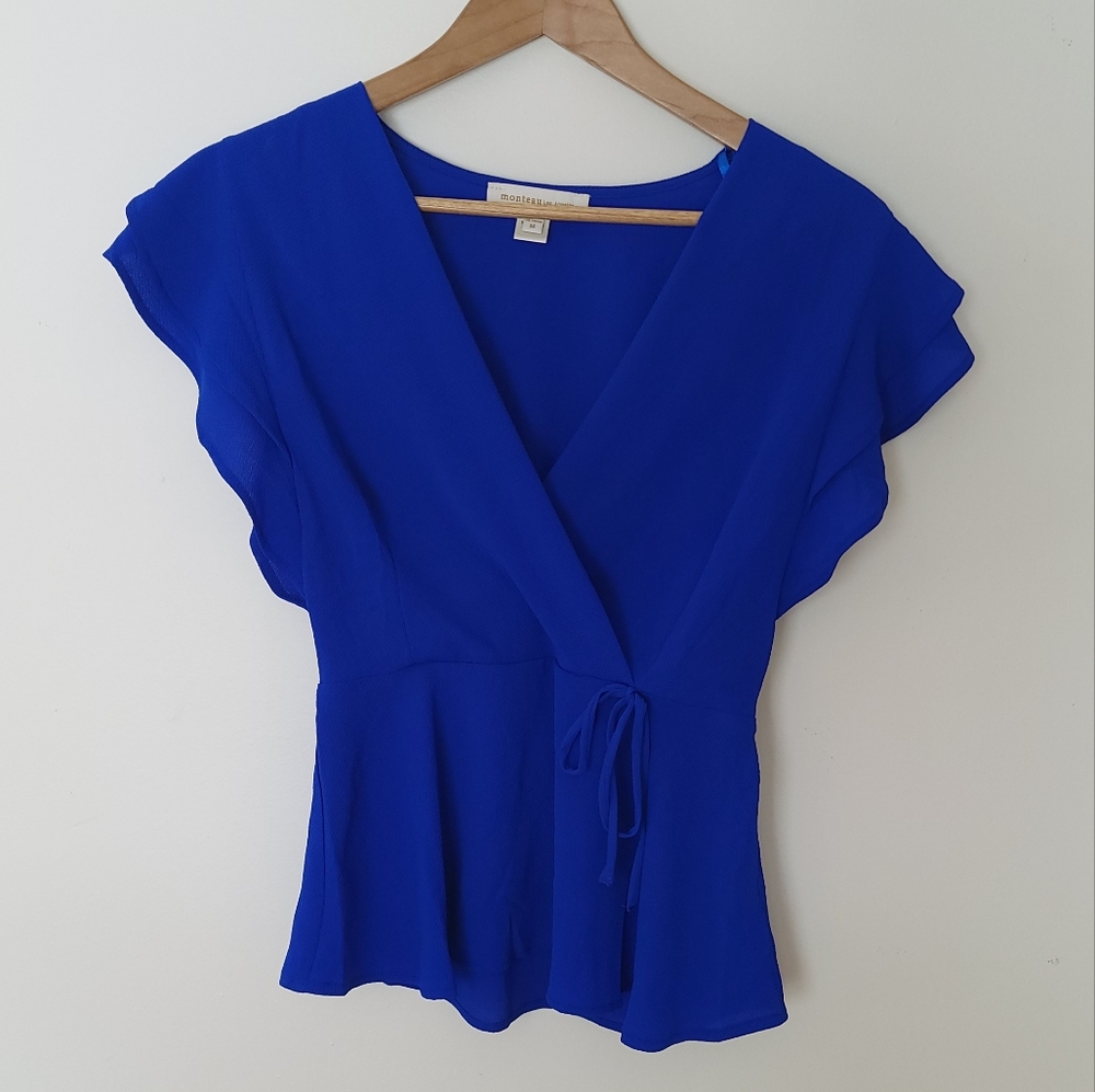 Monteau Los Angeles blue blouse